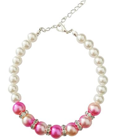 PET SHOW Pink Faux Pearl Rhinestone Necklace for Female Small Dogs and Cats - Grooming Accessories (Size M 9.8-11.8) - Buy Online on SooperMarket.com