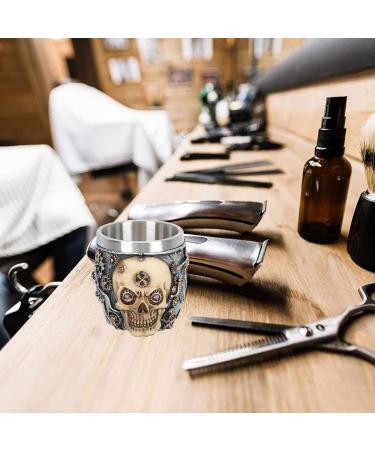 Osaladi Stainless Steel Shaving Bowl - Premium Razor Soap Foam Cup for Men | Skull Design Wet Shaving Accessories - Buy Online on SooperMarket.com