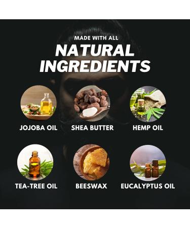 Moustache and Beard Wax for Men with Pocket-Sized Comb | Promotes Growth, Moisture Resistant | Natural Ingredients | Lemongrass 15ml + Comb - Buy Online on SooperMarket.com