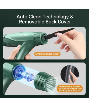 Professional Hair Dryer with Diffuser & Nozzles - 1875W 12 Modes Fast Drying Negative Ion Technology Olive Green - Perfect for All Hair Types - Buy Online on SooperMarket.com