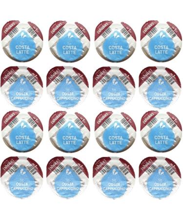 Tassimo Costa Milk T-Discs ONLY - 24 x Costa Latte Milk + 24 x Costa Cappuccino Milk (NO COFFEE PODS) 48 T-Discs In Total