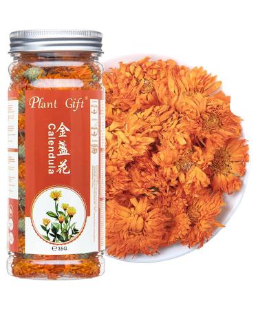 Plant Gift Calendula Tea 35G/1.23oz Herbal Tea (Calendula Officinalis) Marigold Tea Pure Herbal Tea Caffeine-Free No GMOs Chinese Tea 35g-calendula