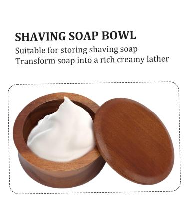 Premium Wooden Shaving Soap Bowl - 4.5x2.2 Inch with Lid | Ideal for Easy Lather & Wet Shaving | Perfect Gift for Men - Buy Online on SooperMarket.com