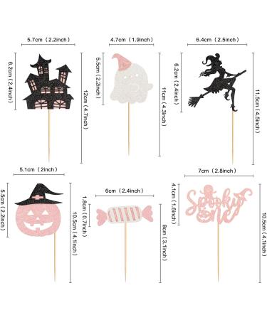 Cyodoos 24PCS Ghost Cupcake Toppers such as Pumpkin Ghost House Ghost Witch Candy Selection Halloween Cake Decoration Halloween Theme Girl Baby Shower Supplies pink Pink1 - Buy Online on SooperMarket.com
