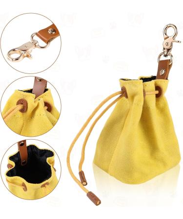 Newofview Dog Treats & Food Storage Bag - Durable Canvas Training Feed Bag with Clip Buckle - Yellow - Buy Online on SooperMarket.com