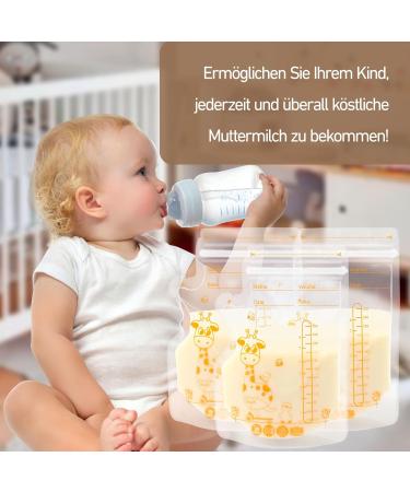 BPA-Free Breast Milk Storage Bags - 45 Pre-Sterilized 250ml Freezing Bags with Double Zipper | International Shipping Available - Buy Online on SooperMarket.com