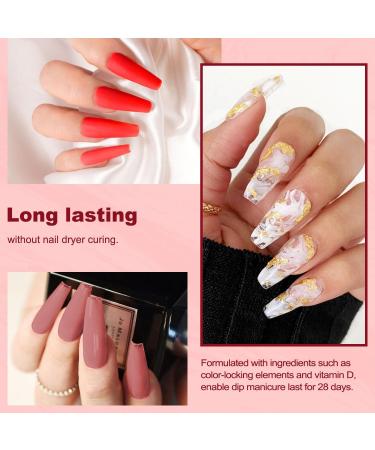 Lavender Violets 12Pcs Dip Powder Nail Kit - 6 Colors French Pink Dipping Powder System with Base, Top Coat & Activator for Manicure at Home - Buy Online on SooperMarket.com