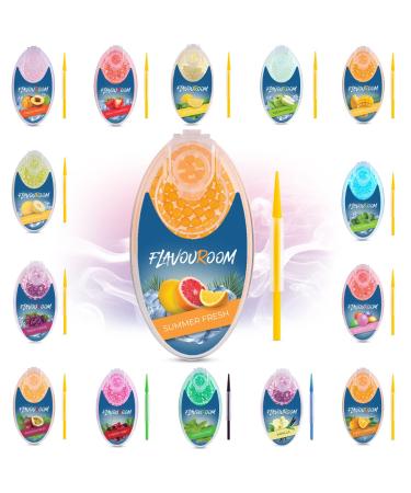 Flavoroom - Premium capsules 100 set |DIY PASSION FRUIT AROMA filter for unforgettable flavor |including storage box for the aromatic click balls (Summer Fresh)