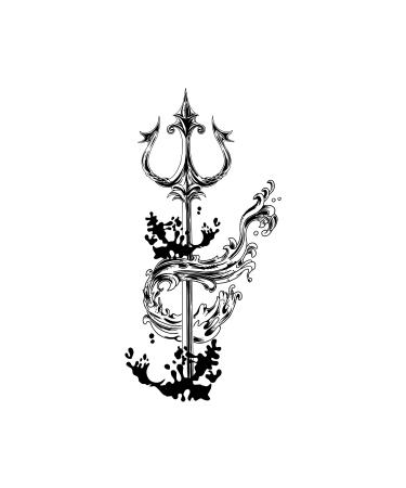 Dopetattoo 6 Sheets Temporary Fake Tattoos For Men Adults Poseidon Ocean Waves Temporary Fake Tattoo For Women Neck Arm Chest For Woman