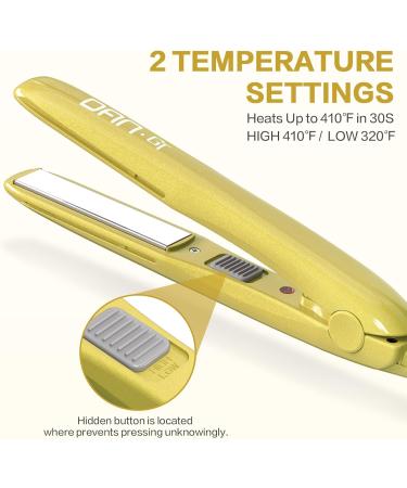 DAN Technology Travel Flat Iron | 2-in-1 Curling & Straightening Iron | 3/4 Inch Titanium Plate | Dual Temperature & Voltage | Mini Hair Straightener for International Shipping - Buy Online on SooperMarket.com