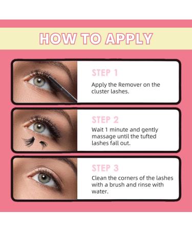 Lash Remover for Cluster Lashes Cluster Eyelash Glue Remover Eyelash Remover for Extensions DIY Lash Adhesive Remover Clear Non-Irritating Oil Texture Gentle Formula 10ml - Buy Online on SooperMarket.com