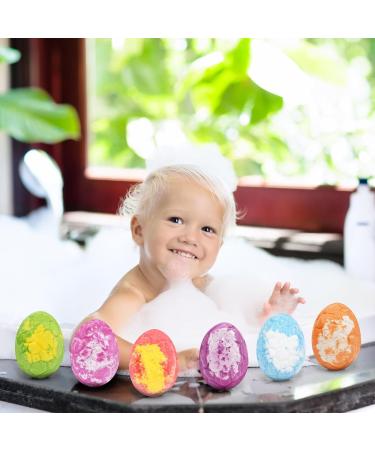 Dinosaur Egg Bath Bombs Set for Kids - 6 Large 100g Fizzies with Mini Toys - Perfect Easter, Christmas, Birthday Gift - Buy Online on SooperMarket.com