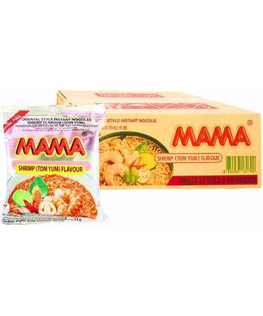 MAMA Instant Noodles Shrimp Tom Yum Flavour 90g Jumbo (Pack of 20) 1 Case