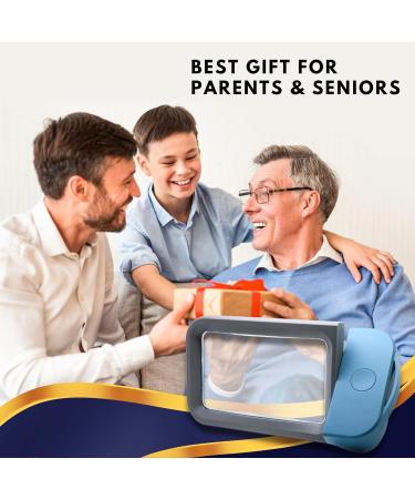 VOCA Magnifying Glass with Light 3X Large Rectangle Reading Magnifier with 10 LEDs for Seniors with Macular Degeneration Newspaper Books Small Print for Low Visions (Blue) - Buy Online on SooperMarket.com