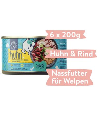 Pets Deli Wet Food for Puppies - Gluten & Sugar-Free Beef Chicken & Fennel 6 x 200g Pack - Buy Online on SooperMarket.com