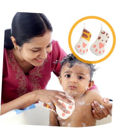 Toyvian 2pcs Paw Bath Cotton Body Scrubber Sponge Set for Kids - Natural Mesh Baby Shower Towel Puffs - 3 Pack (As Shown) - Buy Online on SooperMarket.com