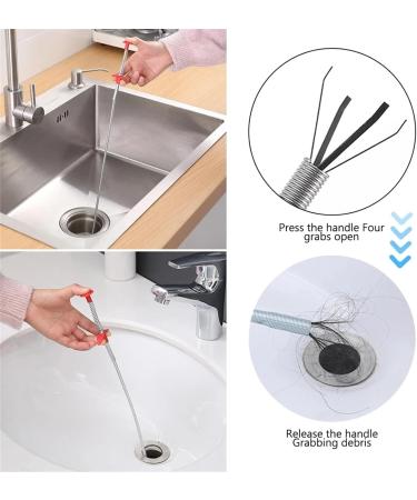 60cm Sewer Pipe Unblocker | Bathroom Hair Drain Cleaner & Spring Snake Tool for Kitchen Accessories - Buy Online on SooperMarket.com