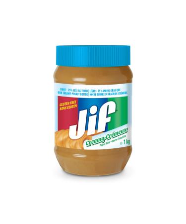 Jif Light Creamy Peanut Butter Smooth & Creamy Texture No Stir 1kg Jars (Pack of 8) Light Creamy 1 g (Pack of 8)
