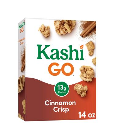 Kashi GO Breakfast Cereal, Vegan Protein, Fiber Cereal, Cinnamon Crisp, 14oz Box (1 Box)