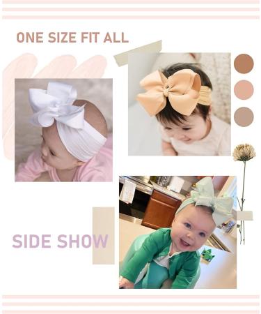 20pcs Baby Headbands Grosgrain Ribbon Bows Girls Headbands Elastic Nylon Hairbands - Hair Accessories for Newborns, Infants, Toddlers, Kids - 6 Inches - Buy Online on SooperMarket.com