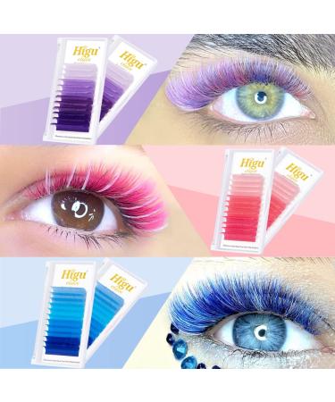 Ombre Purple 0.07C Colored Eyelash Extensions 15mm - Fast Fanning Easy Fan Lashes - Buy Online on SooperMarket.com