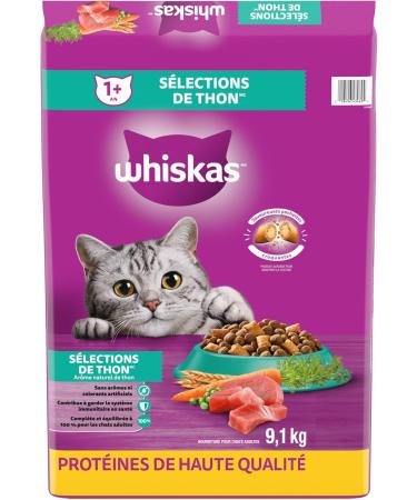 WHISKAS Adult Dry Cat Food - Tuna Selections Flavour 9.1 kg Bag - Buy Online on SooperMarket.com