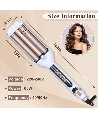 Hair Crimper Iron 0.6 Inch - Tourmaline Ceramic Fast Heat Adjustable Temp Dual Voltage | Perfect for All Hair Types - Buy Online on SooperMarket.com