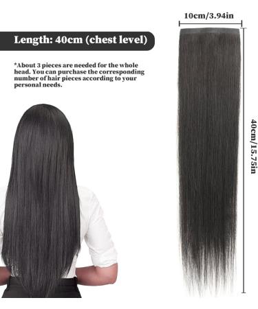 1PC Tape Hair Extensions Human Hair Black Hair Extensions Clip In 15.8'' Human Hair Extensions Real Human Hair Extensions Tape Invisible Straight Hair Pieces for Long Hair Women - Buy Online on SooperMarket.com