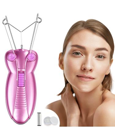 Electric Women Facial Hair Remover  EC VISION Ladies Beauty Epilator Trimmer Facial Cotton Threading Hair Shaver (Pink).