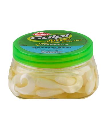 Berkley Gulp! Alive! Swimming Mullet Soft Fishing Bait Pearl White, 3in - Pint 4x7