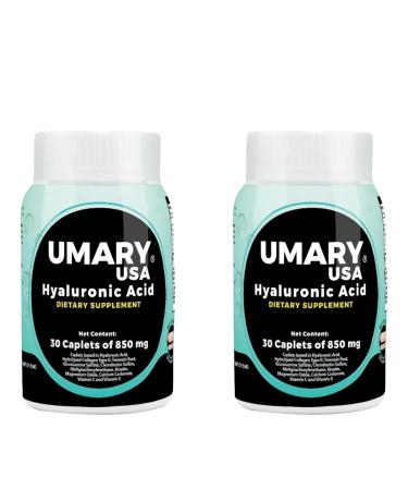 (2 Pack) of hyaluronic acid 30 caplets 850 mg with Free zai xpress Pills Organizer