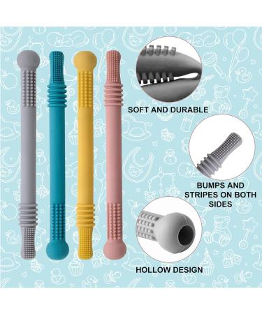 Buy Danneeforsu7 Baby Bite Tube Set - 4 Silicone Bass Rings & Chewing Toys for Toddlers | Safe Teething Solutions with Cleaning Brushes - Buy Online on SooperMarket.com