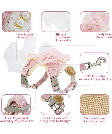Escape Proof Pink Cat Harness and Leash Set for Small and Large Cats - Junsirs (Pink S 7.09-8.66 (18-22cm)) - Buy Online on SooperMarket.com