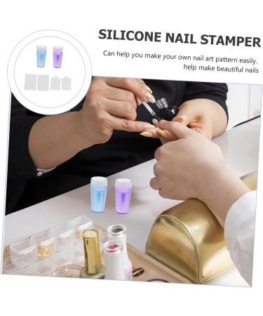 IMIKEYA 2 Sets Nail Stamp Girls Suit Nail Art Stencils Pro Tools Silicone Manicure Art Stamper Gel for Nails Manicure Kit Jelly Stamper Clear Fully Transparent Silica Gel Aurora 6.5X3X3CM Purple Blue - Buy Online on SooperMarket.com