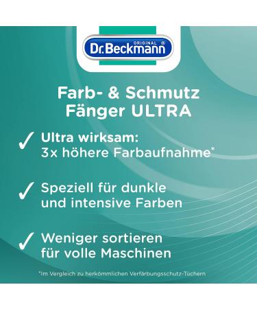 Dr. Beckmann Color & Dirt Catcher Ultra - Long-Lasting Color Protection for Dark Laundry | 4 Pack of 10 Towels with Activated Carbon | Ultra-Strong & Brilliant Colors - Buy Online on SooperMarket.com