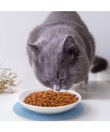 Ceramic Cat Food Plates and Wide Bowls for Stress-Relief Whisker Fatigue | Cat Feeding Dishes in White & Black - Buy Online on SooperMarket.com