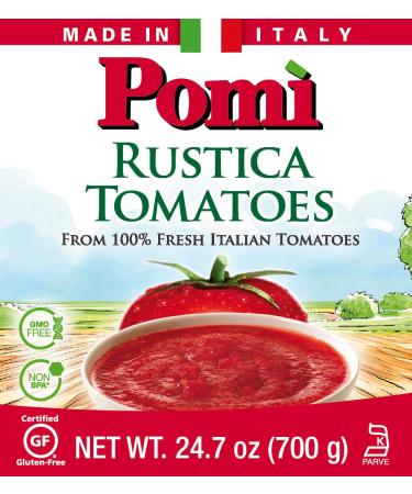 Pom Rustica Italian Tomatoes - 24.7 oz. Glass Bottle, Pack of 6 - Buy Online on SooperMarket.com