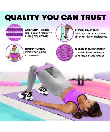 MhIL 5 Resistance Bands Set for Working Out - Best Exercise Bands for Legs, Butt, and Glutes - Stretch Gym Fitness Bands for Men and Women - Home Elastic Loops in Pink, Black, Green, Purple, Grey - Buy Online on SooperMarket.com