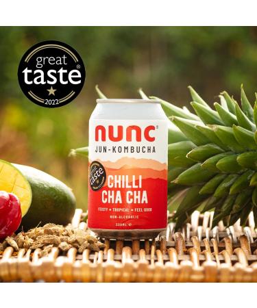 Nunc Jun-Kombucha Drink - Chilli Cha Cha (12 x 330ml) - Premium Quality - Gut-Friendly & Energizing - Gluten-Free, GMO-Free - Only 50 Calories - Buy Online on SooperMarket.com
