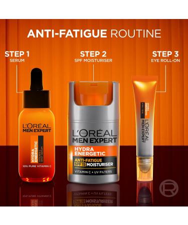 L'Or al Men Expert Hydra Energetic Pure Vitamin C Serum 30ml - Brighter, Smoother, Refreshed Skin - Buy Online on SooperMarket.com