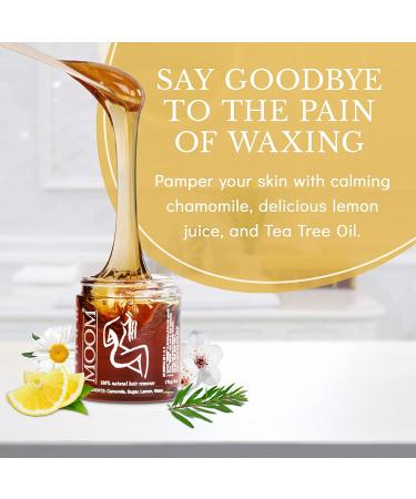 MOOM Organic Hair Remover Kit - All-Natural Glaze for Whole Body, Underarm, and Bikini Hair Removal - Infused with Tea Tree Oil - Ideal for Sensitive Skin - 6oz - Buy Online on SooperMarket.com