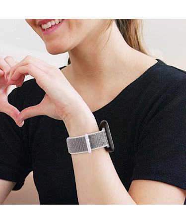 Adjustable Nylon Bands for Fitbit Sense/Versa 3 - Soft Breathable Replacement Strap in Black/Seashell | Compatible for Men and Women - Buy Online on SooperMarket.com
