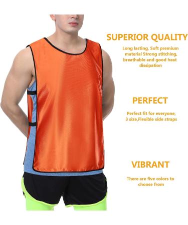 KUAIPAO Soccer Pinnies Training Vests - Orange, Size Large | Team Practice Jersey for Kids, Youth, and Adults - Buy Online on SooperMarket.com