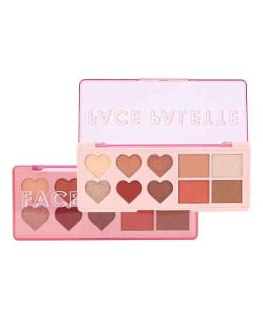 Buy Multi 4 in 1 Face Palette - Eyeshadow Blush Contouring & Highlighter | Red Brown Makeup Cosmetic Palette - International Shipping - Buy Online on SooperMarket.com