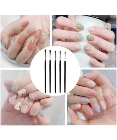 5-Piece Professional Nail Brush Set | Nail Art & Design Brushes for DIY UV Gel & Acrylic Nail Art | Black Nail Accessories - Buy Online on SooperMarket.com