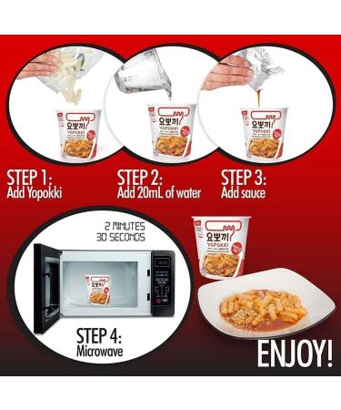 Young Poong Yopokki Tteokbokki Cup Traditional Korean Topokki Ddukbokgi Instant Rice Cake Stick Snack (1 SET 5 Flavors) SET 5 Flavors 1 - Buy Online on SooperMarket.com