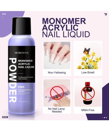 Movoran Acrylic Nail Kit for Beginners - 3 Colors Powder & Liquid Set with Brush Cleaner - Ideal for Nail Extension - Professional Nail Kit for Everything - Buy Online on SooperMarket.com