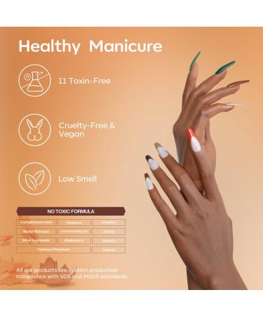 Modelones Fall Gel Nail Polish Set - 9 Colors Orange Green Yellow Solid Gel Polish Brown Red Pudding Gel | Upgraded Crme Manicure Palette | Soak Off LED Nail Art Kit | Salon Quality DIY with Pro Nail Brush - Urban City - Buy Online on SooperMarket.com