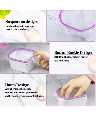 Nail Soaking Bowl Set for Gel Polish Remover & Cuticle Care - 2pcs Pink Soak Off Bowls with Tools - Buy Online on SooperMarket.com