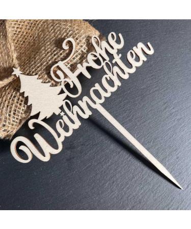 Merry Christmas Wooden Cake Topper - Premium Cake Decoration for Holiday Celebrations - Buy Online on SooperMarket.com